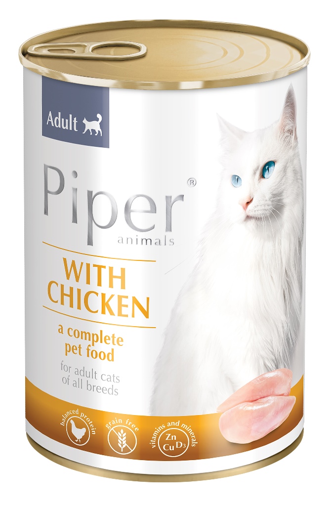 Piper - консерва за котки, с пиле - 3 бр. х 400 гр