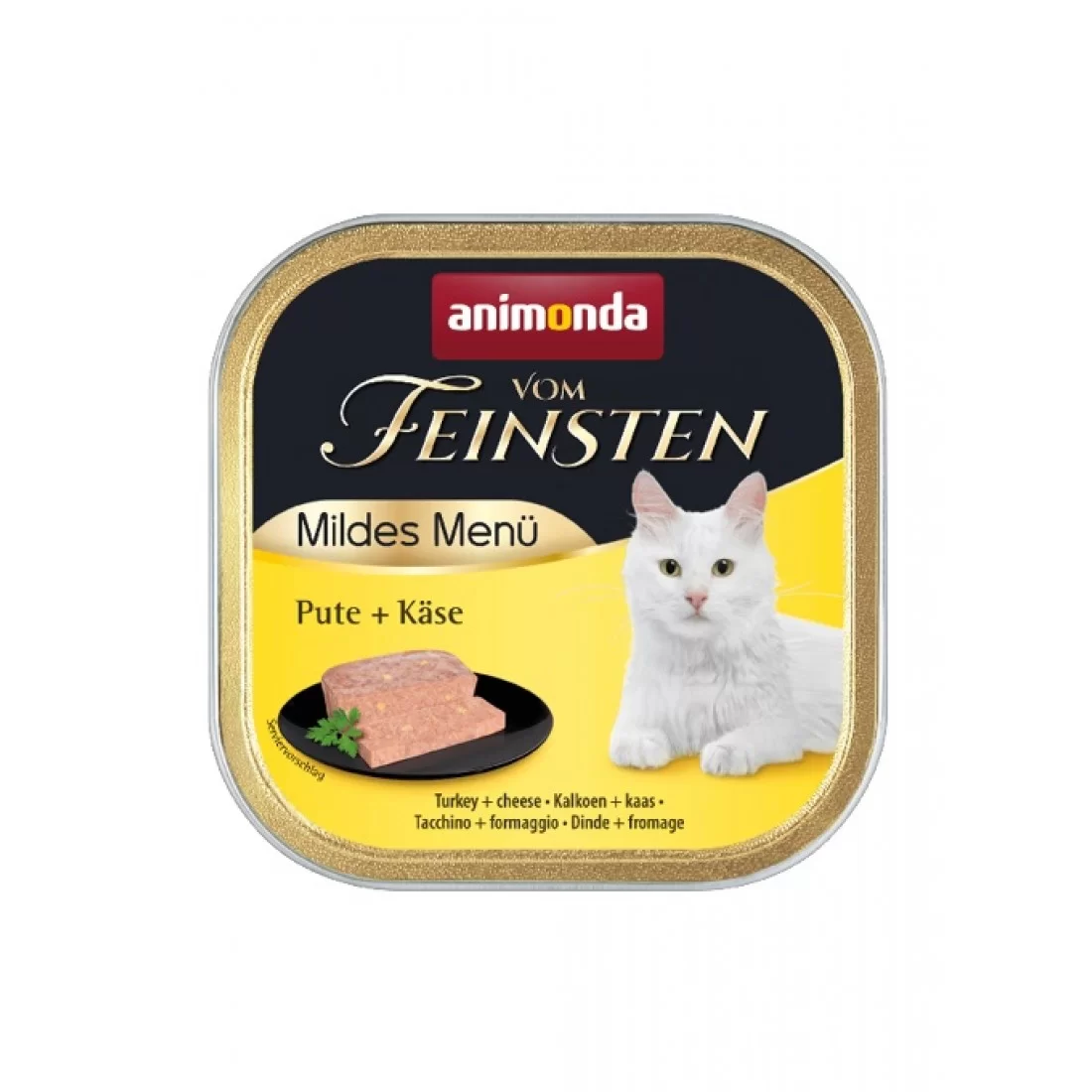 Vom Feinsten Mild Menu - 100г кастрирани котки - пуйка + сирене