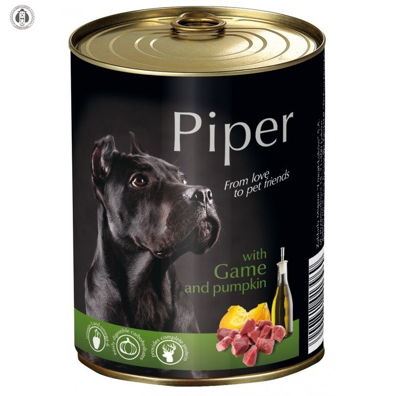Piper премиум - консервирана храна за кучета, дивеч/тиква, 3 бр. х 800 г