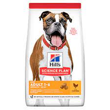 Hill’s Science Plan Canine Adult Light с пилешко – Пълноценна суха храна за кучета от средни породи, склонни към наднормено тегло, на възраст над 1г.- 14 кг.