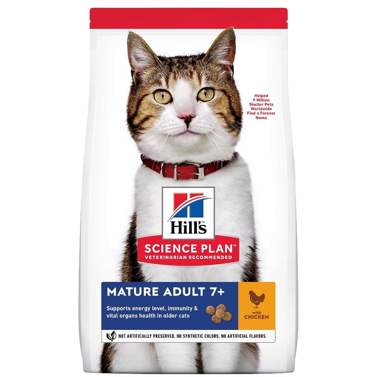 Hills Science Plan Mature Adult 7+ - с пилешко месо, за котки над 7 години 1.5 кг.