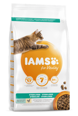 Iams Sterilized - пълноценна суха храна за кастрирани с пилешко 10 кг.