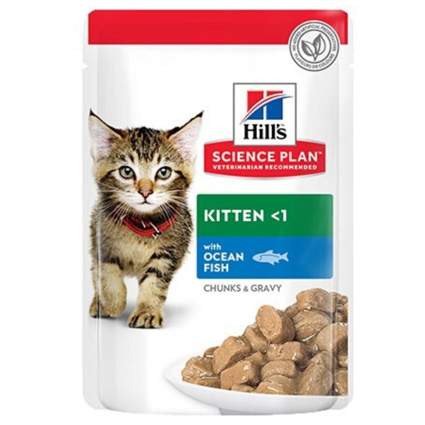 Hills Science Plan Kitten - с океанска риба, за котенца до 1 година и за бременни/кърмещи котки 12 х 85 гр.