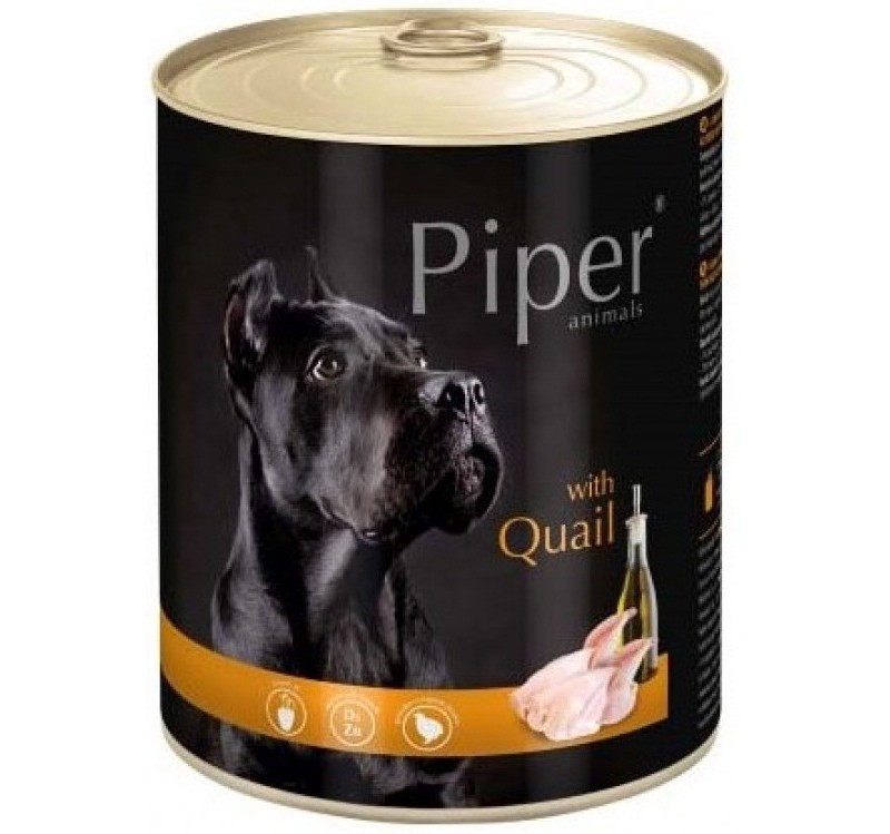 Piper премиум - консервирана храна за кучета, пъдпъдък - 3 бр. х 800 г
