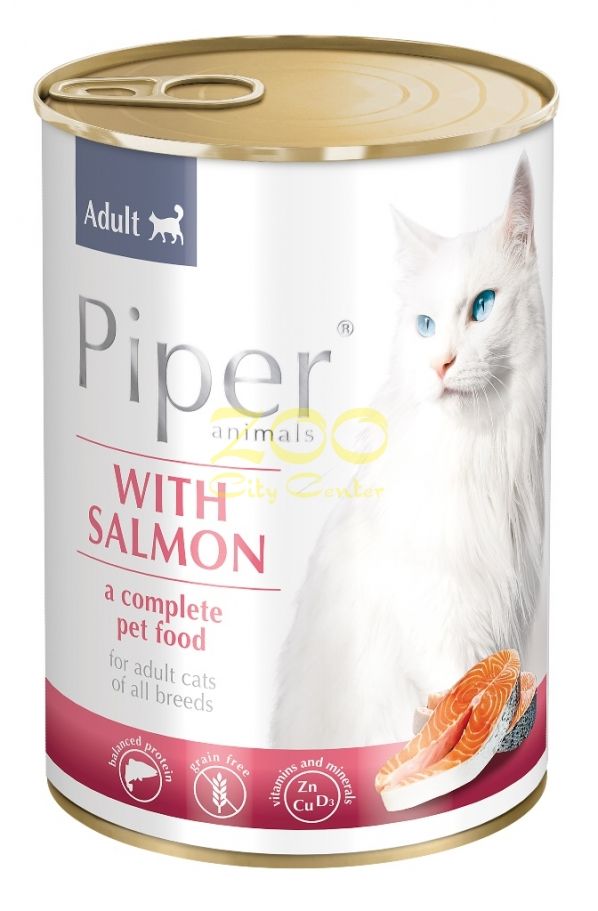 Piper - консерва за котки, сьомга - 3 бр. х 400 г