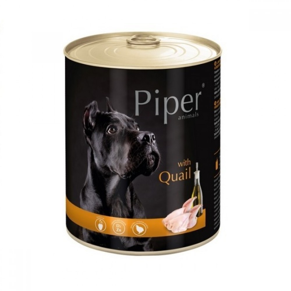 Piper премиум - консервирана храна за кучета, пъдпъдък - 3 бр. х 400 г