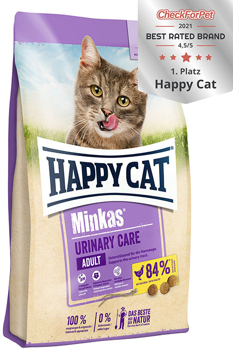 Happy Cat Minkas Urinary Care - пълноценна храна за котки, с намалено съдържание на магнезии и фосфор, 10 кг.