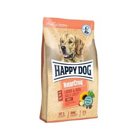 Happy Dog NaturCroq Salmon & Rice - храна за кучета над 12 месеца от всички породи със сьомга и ориз, 11 кг.