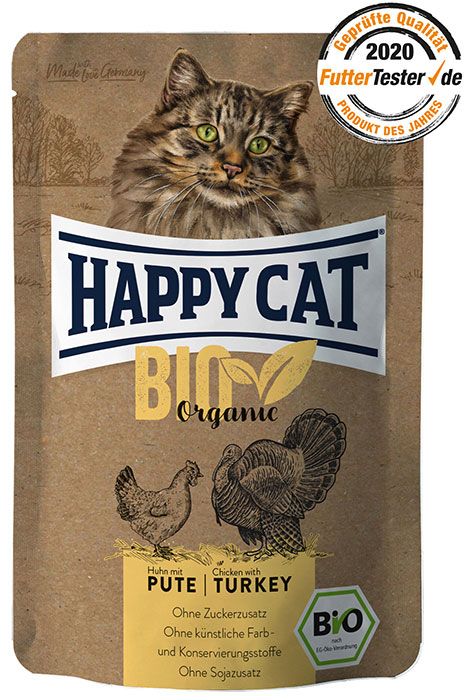 Happy Cat All Meat - храна за котки с био пилешко и пуешко месо, 85 гр.