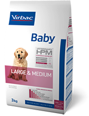 Virbac Baby Dog Large Medium - за кучета средни породи / 11 - 25 кг. / и възраст до 6 месеца и кучета едри породи / над 25 кг. / и възраст до 7 месеца 3 кг.