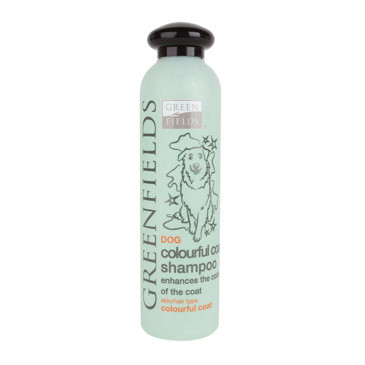 Green Fields Colourful Shampoo - добавя допълнителна лъскавина и блясък към козините от всички цветове, включва цветни пигменти, които прилепват към козината, за да подсилят естествения цвят на козината, за да остане по-красива 250 мл.