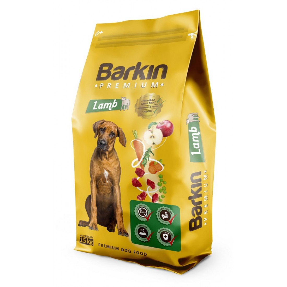 Barkin суха храна за кучета от всички породи с агнешко месо, 15 кг.