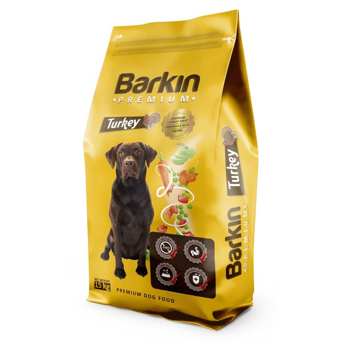 Barkin суха храна за кучета от всички породи с пуйка 15 кг.