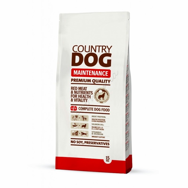 COUNTRY DOG Maintenance - пълноценна храна за израснали кучета от всички породи. 15 кг.