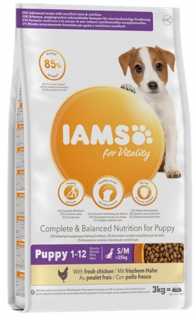 IAMS for Vitality Small and Medium Breed Puppy with Fresh Chicken - за малки и средни породи до 12 месеца, с пилешко месо 2 кг.