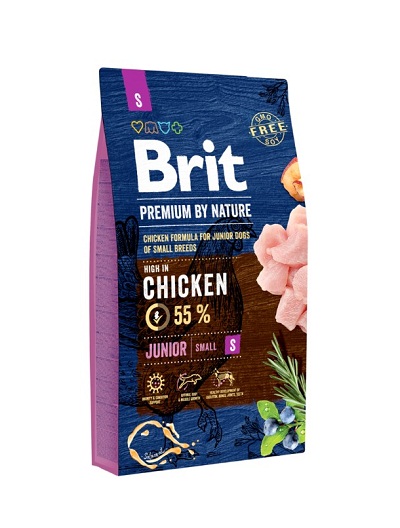 Brit Premium by Nature Junior S - пълноценна храна за кученца до 12 месеца с прясно пилешко месо 1 кг