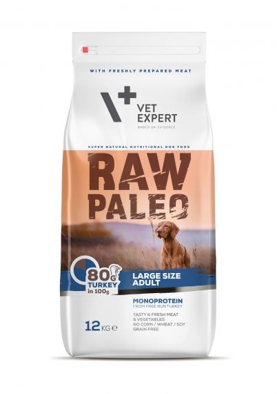 Raw Paleo Adult Large Turkey – Суха храна за израснали кучета от големи породи с пуешко 12 кг.