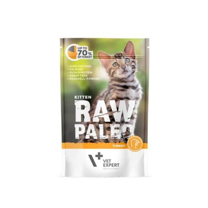Raw Paleo Cat Kitten Turkey – Пауч за бебета котки с пуешко 12 бр. х 100 гр.