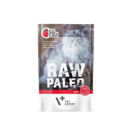 Raw Paleo Cat Adult Beef – Пауч за израснали котки с телешко 12 бр. х 100 гр.