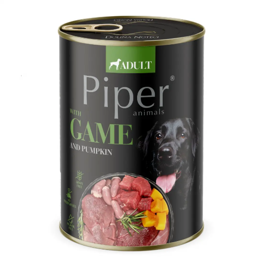 Piper Adult - консерва за кучета, с дивеч, тиква и розмарин, 3 бр. х 400 г