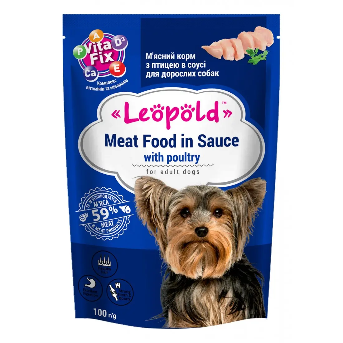Leopold Dog пауч за кучета с птиче месо, 24 бр. х 100 г